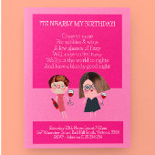 Invitation Carte Postale Nibbles & Vin Anniversaire