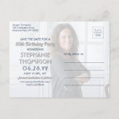 Invitation Carte Postale N'IMPORTE QUEL Anniversaire 2 Photo Marine Bleu Bl (Dos)