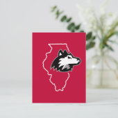 Invitation Carte Postale NIU Huskies State Love (Debout devant)