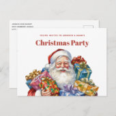 Invitation Carte Postale Noël classique de Jolly Santa Claus (Devant / Derrière)