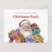Invitation Carte Postale Noël classique de Jolly Santa Claus (Devant)