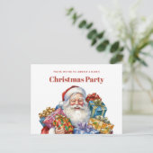 Invitation Carte Postale Noël classique de Jolly Santa Claus (Debout devant)