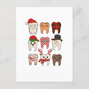 Invitation Carte Postale Noël dentaire drôle dentiste vacances