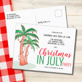 Invitation Carte Postale Noël en juillet Fête d'été