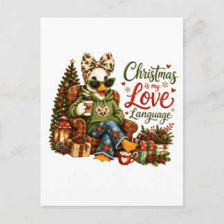 Invitation Carte Postale Noël est mon langage de l'amour