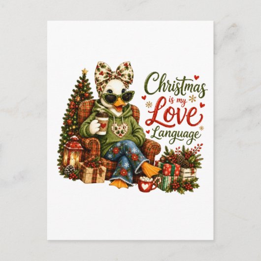 Invitation Carte Postale Noël est mon langage de l'amour (Devant)