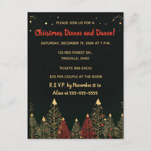 Invitation Carte Postale Noël et fête de Noël de neige modifiables