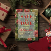 Invitation Carte Postale Noël festif | Fête fériée Enregistrer la date