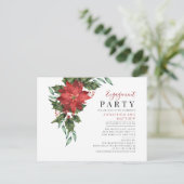 Invitation Carte Postale Noël Fête de fiançailles Florale (Debout devant)