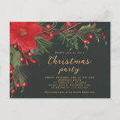 Invitation Carte Postale Noël Green Red Botanical Fête (Devant)