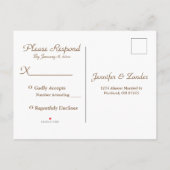 Invitation Carte Postale Noël rustique RSVP (Dos)