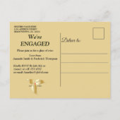 Invitation Carte Postale Noir avec or sur soie Champagne (Dos)