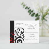 Invitation Carte Postale Noir et blanc avec flèche inverse rouge (Debout devant)