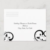 Invitation Carte Postale Noir et blanc avec RSVP inversé Turquoise (Dos)