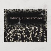 Invitation Carte Postale Noir et blanc brillant Joyeux Noël (Devant)