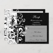 Invitation Carte Postale Noir et blanc contemporain (Devant / Derrière)