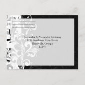 Invitation Carte Postale Noir et blanc contemporain (Dos)