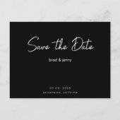 Invitation Carte Postale Noir et blanc Enregistrer la date (Devant)
