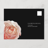 Invitation Carte Postale Noir Moody Blush Rose Choix de repas Mariage RSVP (Dos)