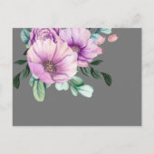 Invitation Carte Postale Notre Mariage RSVP Mariage Espagnol Fleurs Violett (Dos)