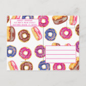 Invitation Carte Postale Notre Petite Petite Douce Mignonne Donuts Rose Cit (Dos)