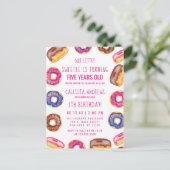 Invitation Carte Postale Notre Petite Petite Douce Mignonne Donuts Rose Cit (Debout devant)