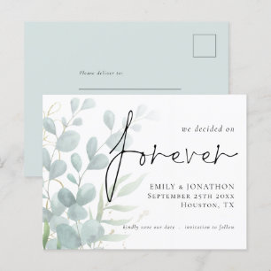 Invitation Carte Postale Nous avons décidé sur Forever Eucalyptus Enregistr