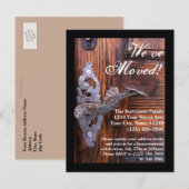 Invitation Carte Postale Nous avons déménagé, Rustique Porte Déplacement Ca (Devant / Derrière)