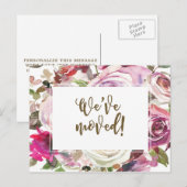 Invitation Carte Postale Nous avons déplacé le changement d'adresse fleuri  (Devant / Derrière)