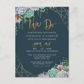 Invitation Carte Postale Nous Faisons Chic Gold Script Mariage Botanique él (Devant)