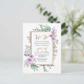Invitation Carte Postale Nous faisons Pastel Purple & Gold Parties scintill (Debout devant)