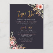 Invitation Carte Postale Nous faisons | Rose aquarelle et Mariage de script (Devant)