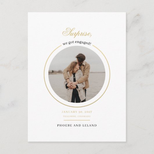 Invitation Carte Postale Nous Nous Sommes Engagés Photo Engagement Party (Devant)