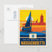 Invitation Carte Postale Nous sommes allés au Massachusetts (Devant / Derrière)