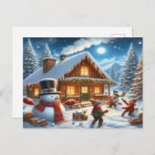 Invitation Carte Postale Nous souhaitons un joyeux Noël - O22 (Devant / Derrière)