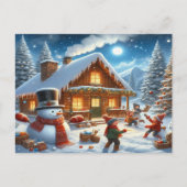 Invitation Carte Postale Nous souhaitons un joyeux Noël - O22 (Devant)