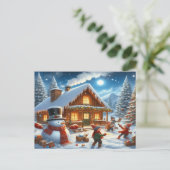 Invitation Carte Postale Nous souhaitons un joyeux Noël - O22 (Debout devant)