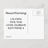 INVITATION CARTE POSTALE NOUS VENONS DE DÉPLACER L'INVITATION RÉCHAUFFANT (Dos)