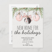 Invitation Carte Postale Nouvel Ornement de Vacances de Maison Annonce de D (Devant / Derrière)