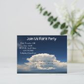 Invitation Carte Postale Nuage Blanc Puffé (Debout devant)