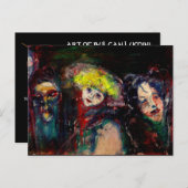 Invitation Carte Postale NUIT DE CARNIVAL À VENISE Noir (Devant / Derrière)