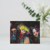 Invitation Carte Postale NUIT DE CARNIVAL À VENISE Noir (Debout devant)