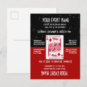 Invitation Carte Postale Nuit de jeu amusant, Monte Carlo Look (Devant / Derrière)