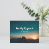 Invitation Carte Postale Nuit Sky Galaxy Mountain Mariage élégant RSVP (Debout devant)