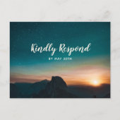 Invitation Carte Postale Nuit Sky Galaxy Mountain Star Mariage moderne RSVP (Devant)