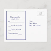 Invitation Carte Postale NYC Skyline 01 Etched White RSVP 1Blue (Dos)