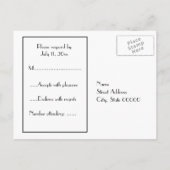 Invitation Carte Postale NYC Skyline 2 noir rose RSVP 1 (Dos)