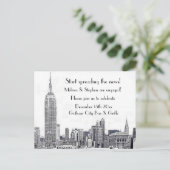 Invitation Carte Postale NYC Skyline Etched 01 Engagement Party #2 (Debout devant)