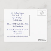 Invitation Carte Postale NYC Skyline Etched 01 Engagement Party Blue (Dos)