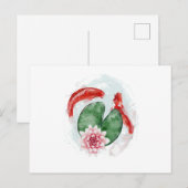 Invitation Carte Postale Oeuvre japonaise de Koi Fish (Devant / Derrière)